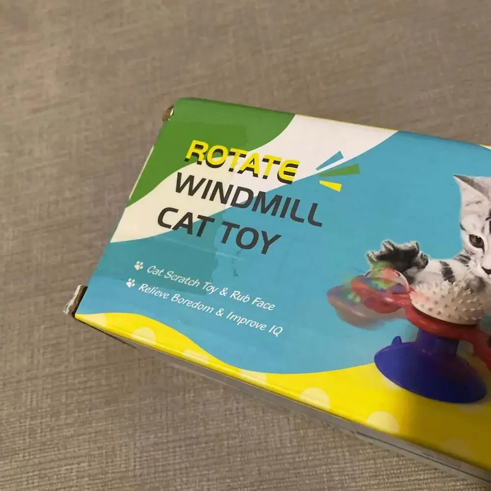 “Windmill' Rotating Suction Cup Interactive Spinning Cat Toy